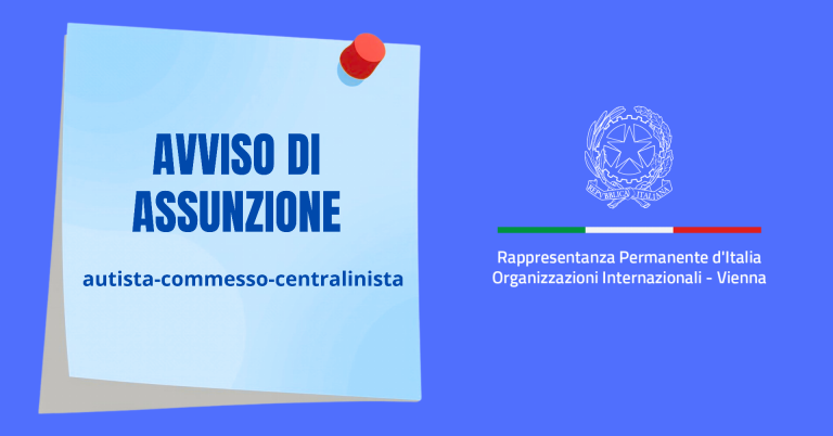 Avviso di assunzione